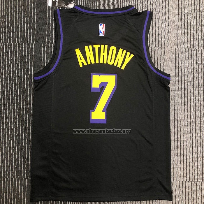 Camiseta Los Angeles Lakers Carmelo Anthony NO 7 Ciudad 2019-20 Negro